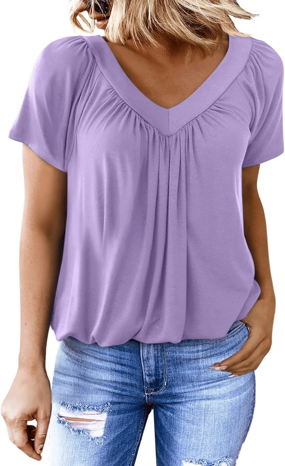 ✨Women's Casual Short Sleeve V Neck Basic T-shirts